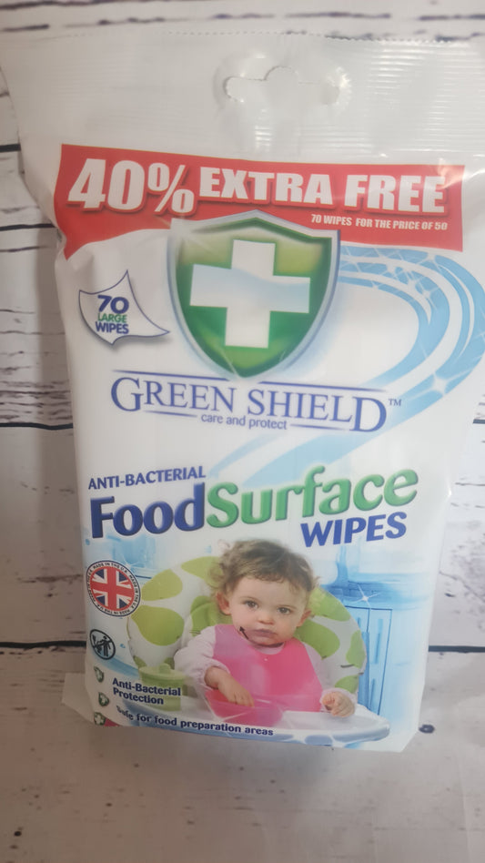 Greenshield Food Surface Wipes 40% Free 70’s