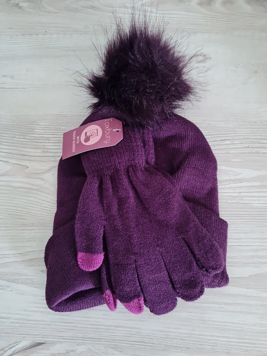 Ladies Hat & Touchscreen Glove Set